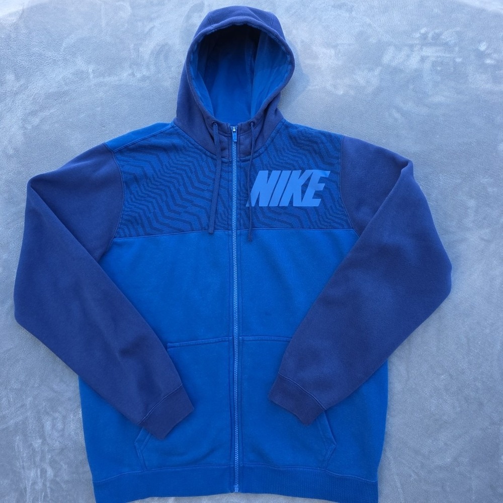 Vintage Nike Full Zip Hoodie Blue NIKE Front Hit‎ Blue Tag Y2K 90's 80's